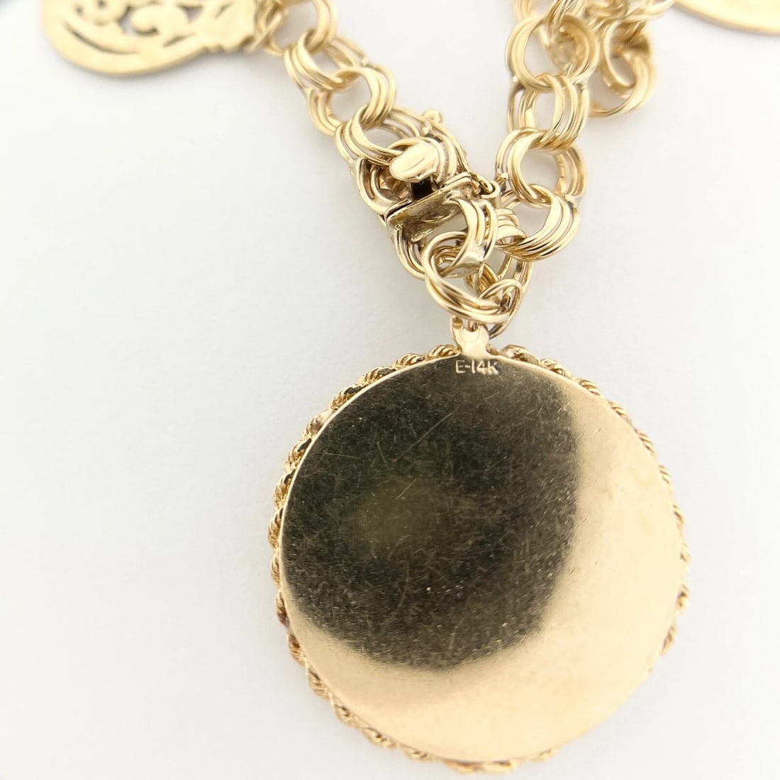 Vintage 1950's Flower Cupid Baby Shoes Charm Bracelet 14K Yellow Gold, 72.44 Gr - 11