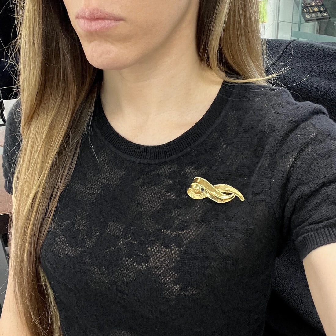 Vintage De Rejilus Sapphire Ribbon Brooch Pin 18K Yellow Gold, 6.29 Gr - 4