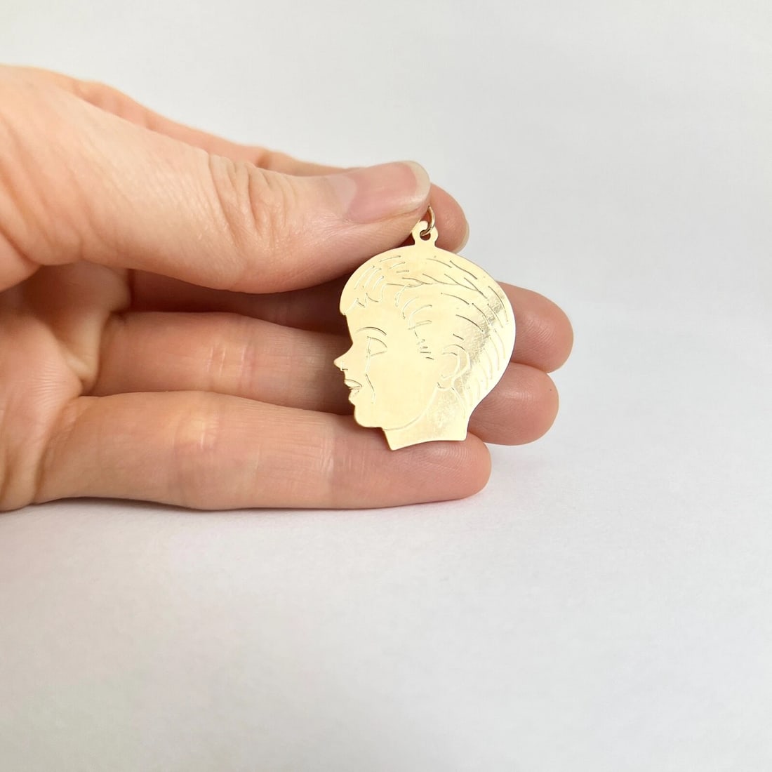 Vintage 1950's Frank Boy Necklace Pendant Charm 14K Yellow Gold, 3.08 Grams - 5