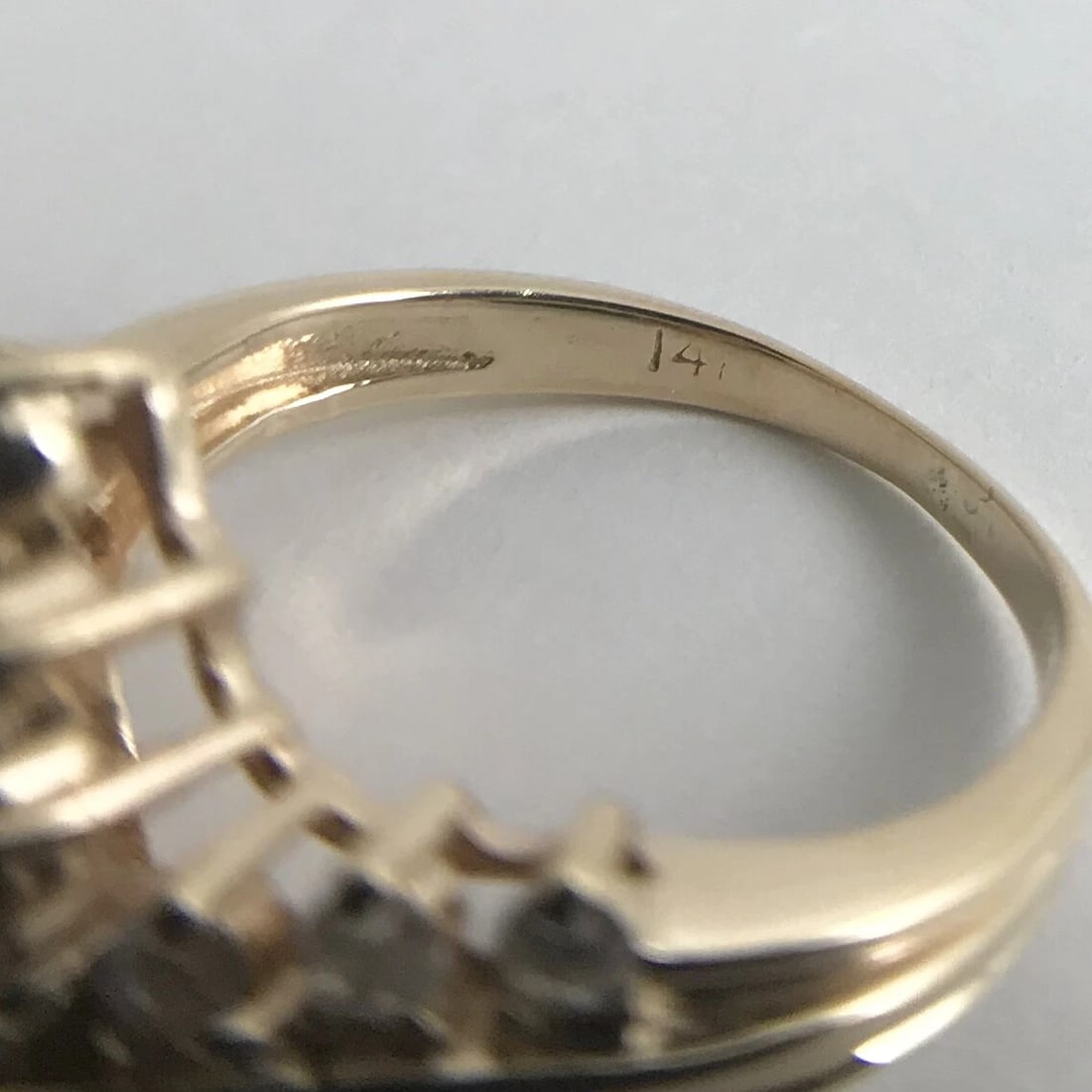 Vintage Diamond Zigzag Cluster Cocktail Ring 14K Yellow Gold, .65 CTW, 5.10 Gram - 12