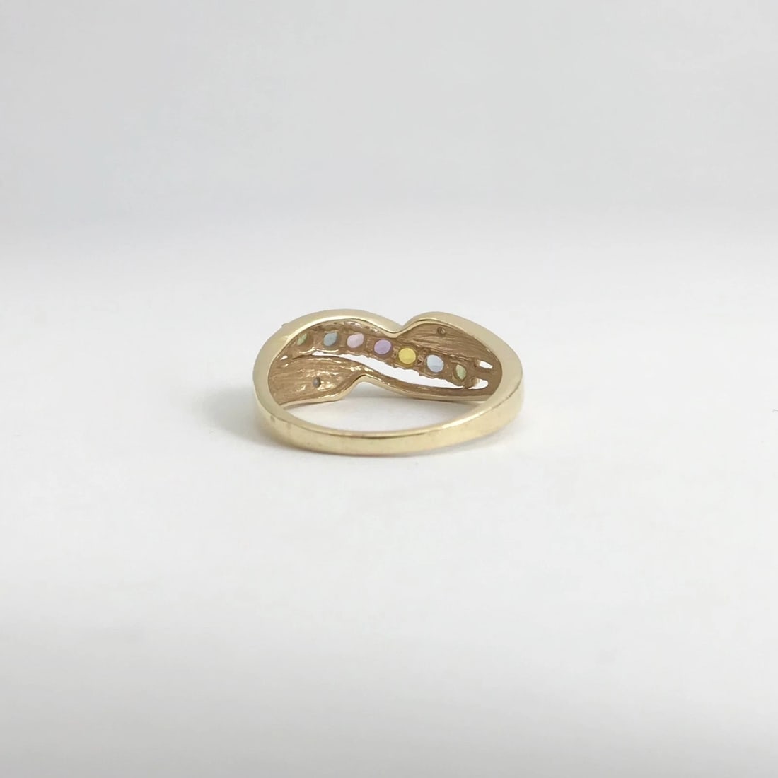 Vintage Peridot Topaz Citrine Multicolored Gemstone Ring 14K Yellow Gold 3.71 Gr - 10