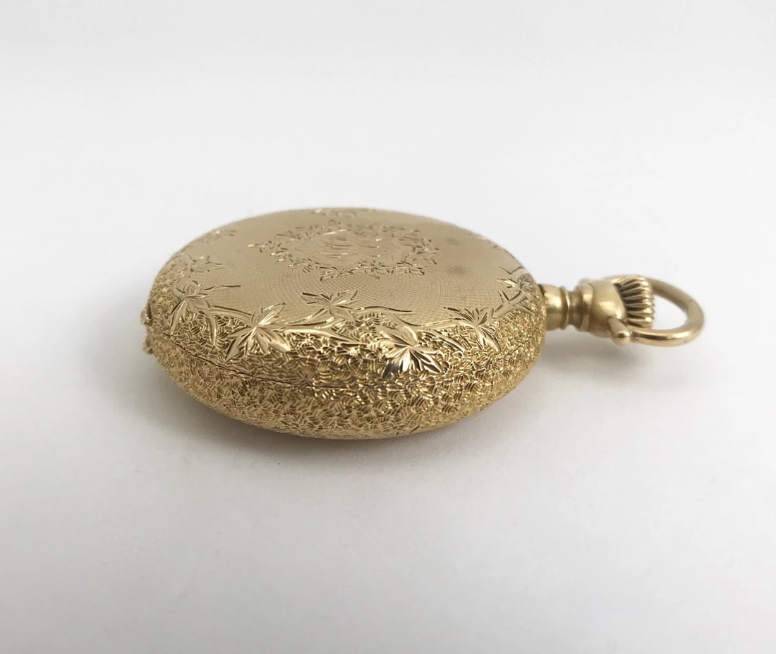 Antique Waltham Ornate Pocket Watch 14K Yellow Gold, 1900-1910, 35 mm, 38.8 Gram - 11