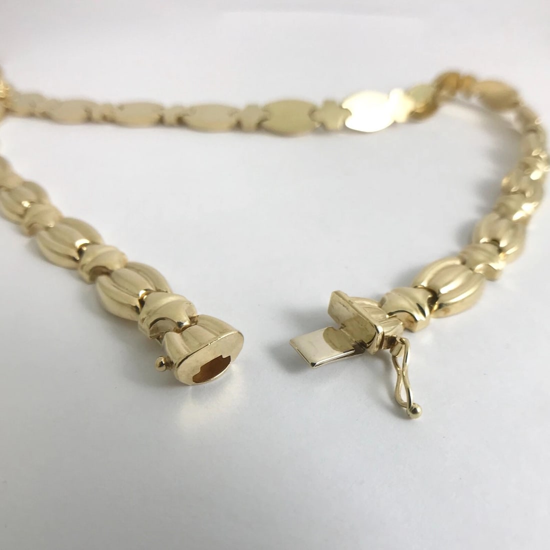 Vintage Italian Oval Chain Link Necklace 14K Yellow Gold, 16.5 Inches, 27.37 Gr - 10