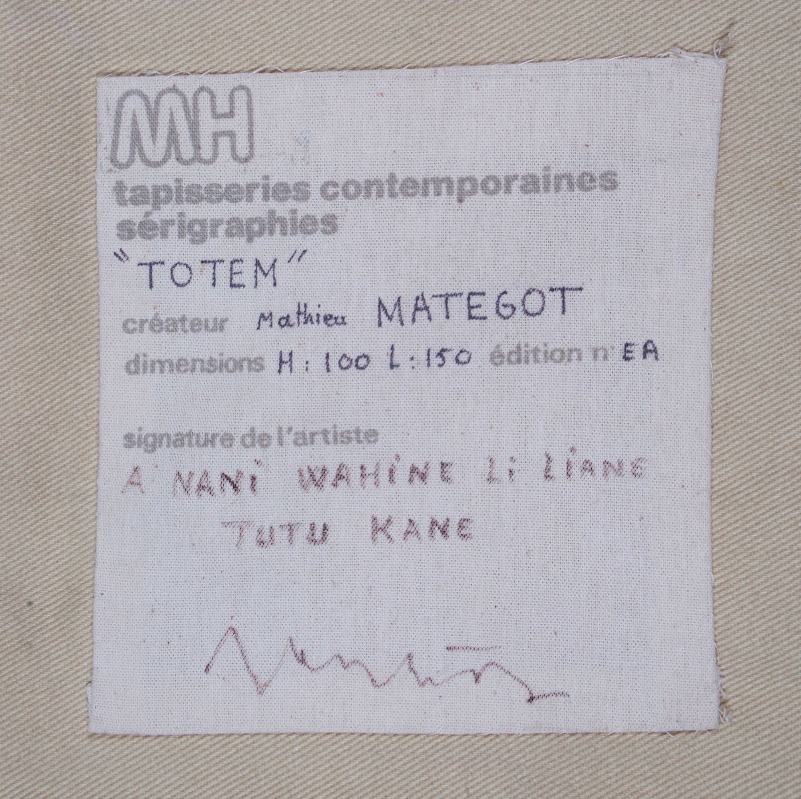 Mathieu Mategot tapestry Robert Four silk screened signed Totem - 5