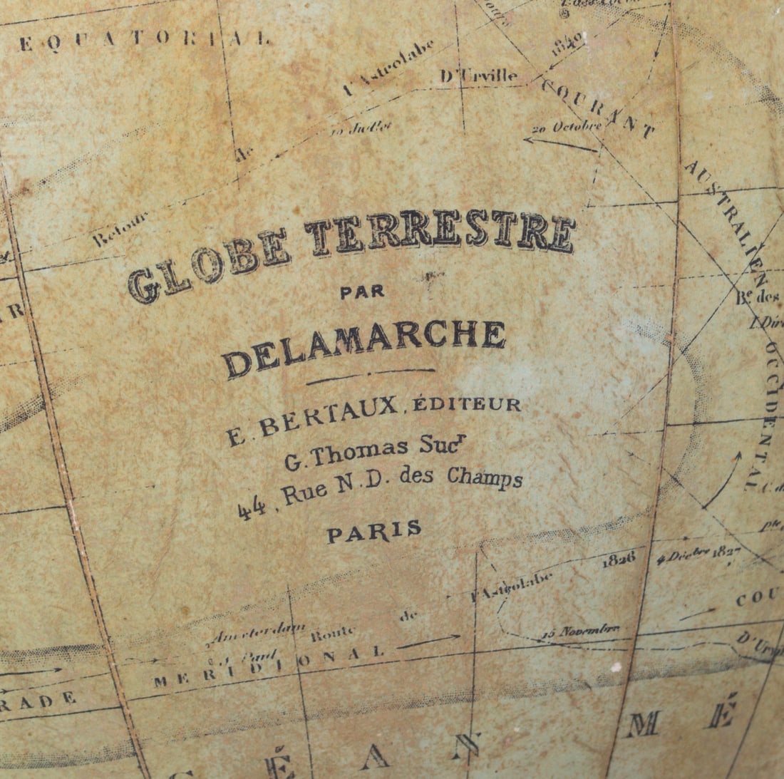 1900 Delamarche French antique terrestrial globe 13 " Berteaux editeur - 7