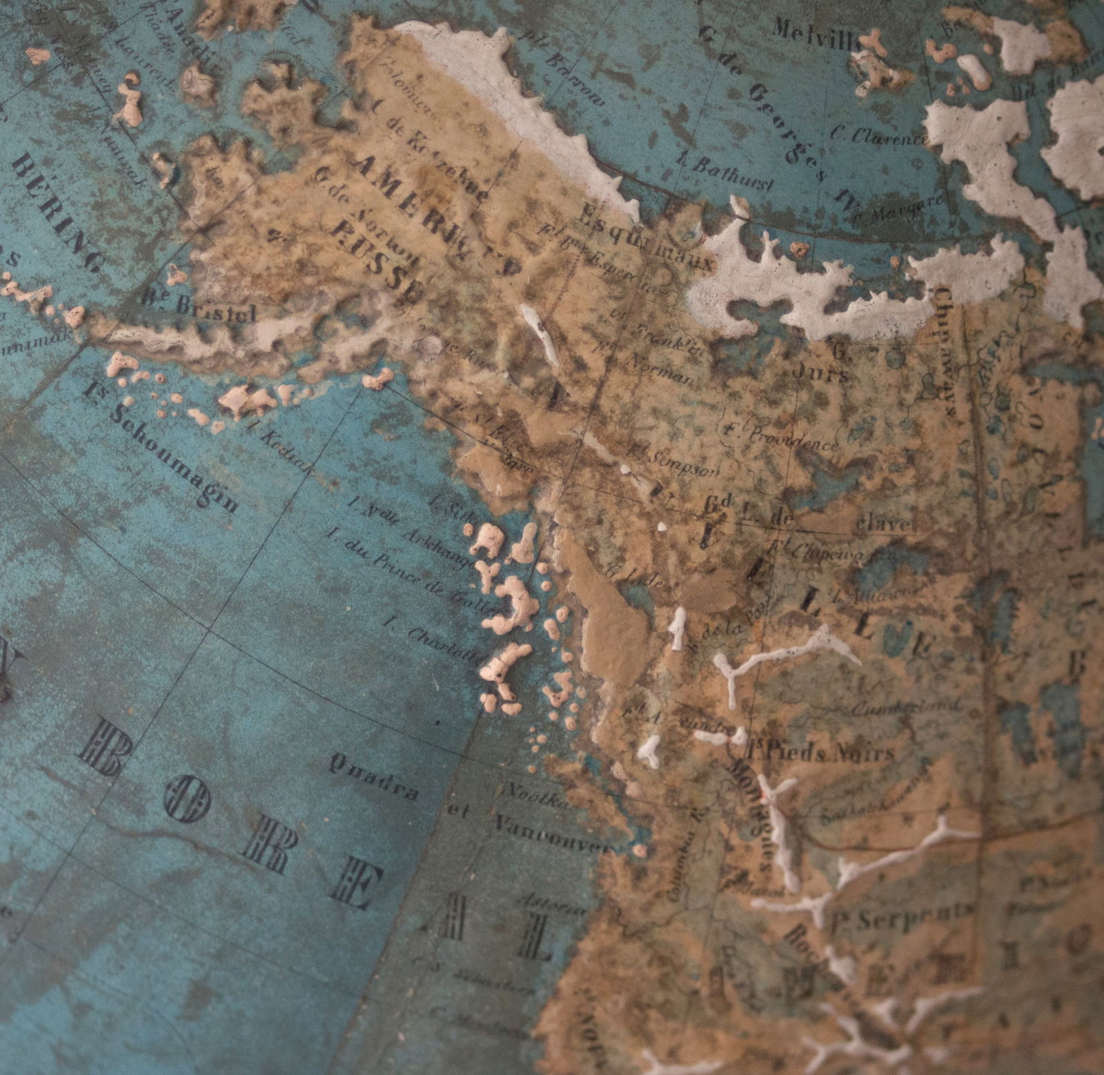 1850 LARGE 14" THURY & BELNET FRENCH ANTIQUE TERRESTRIAL GLOBE MAPPEMONDE - 4