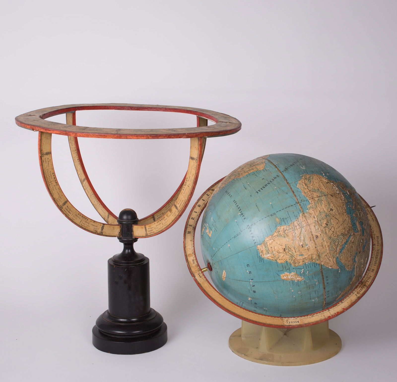 1850 LARGE 14" THURY & BELNET FRENCH ANTIQUE TERRESTRIAL GLOBE MAPPEMONDE - 5