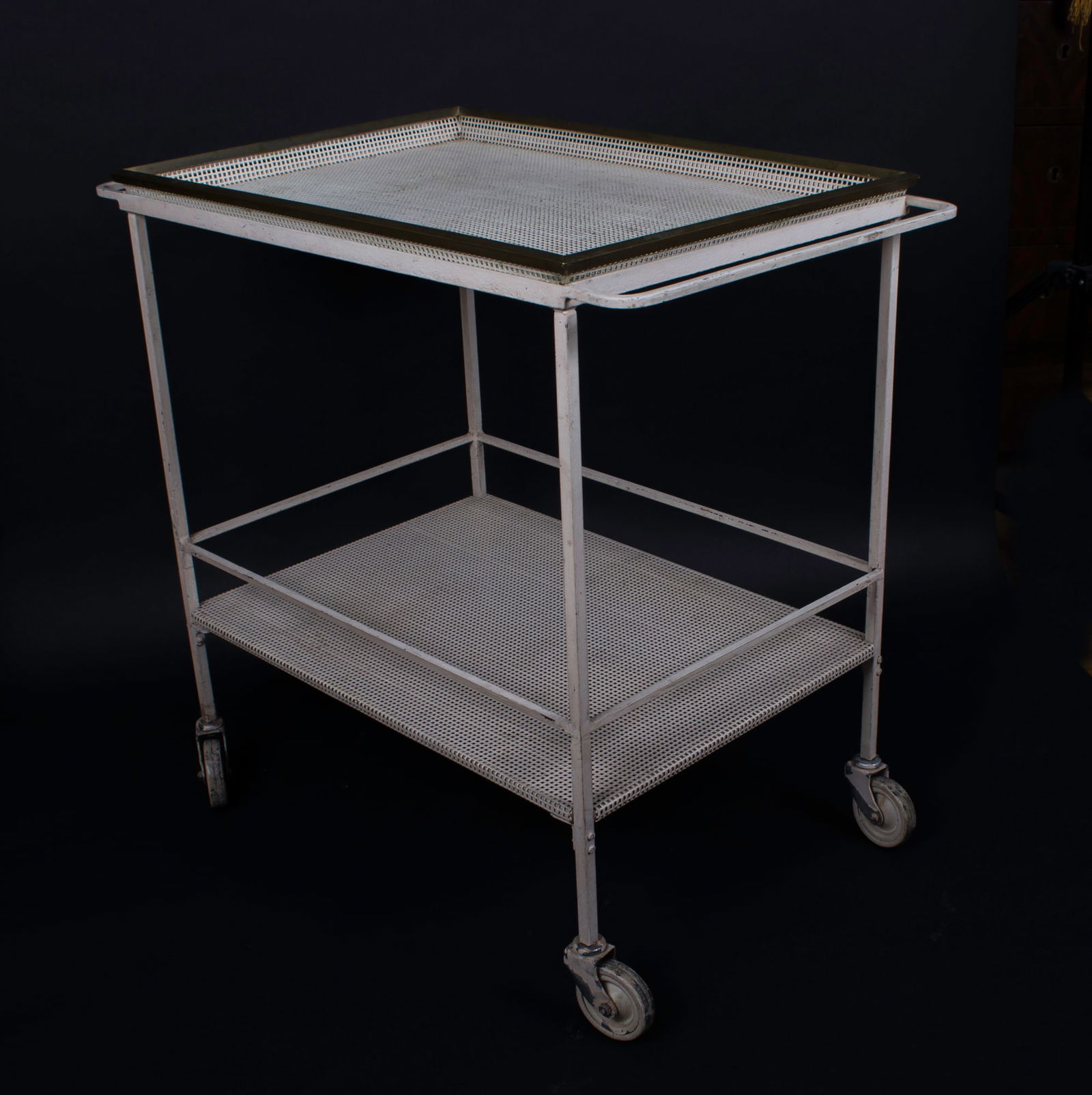 FRENCH MODERNIST white serving table MATEGOT Mid century - 4