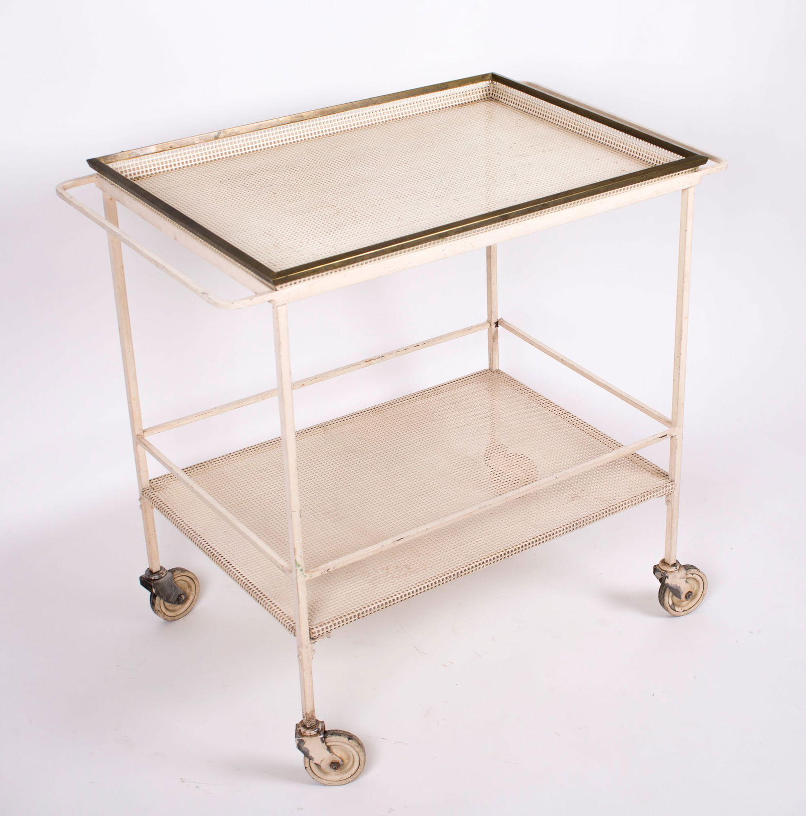 FRENCH MODERNIST white serving table MATEGOT Mid century - 5