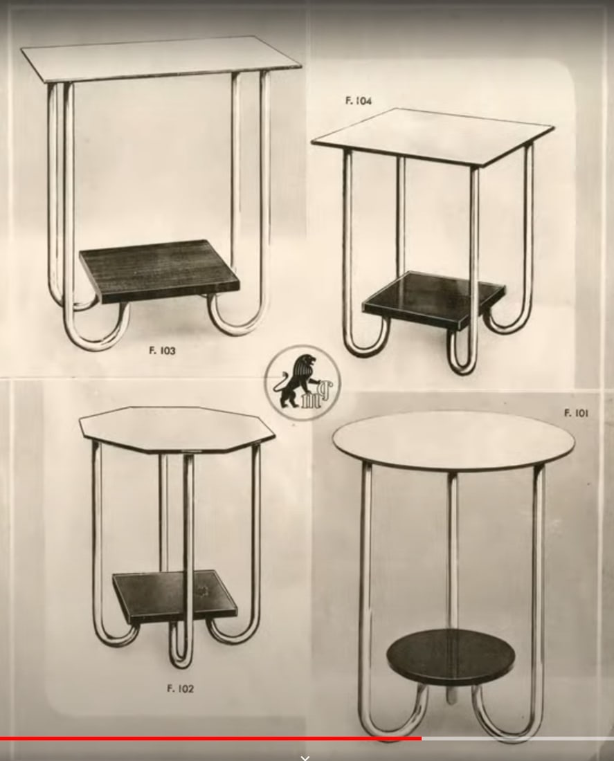 Pair of French art deco Octagon Table Peugeot cubist - 5