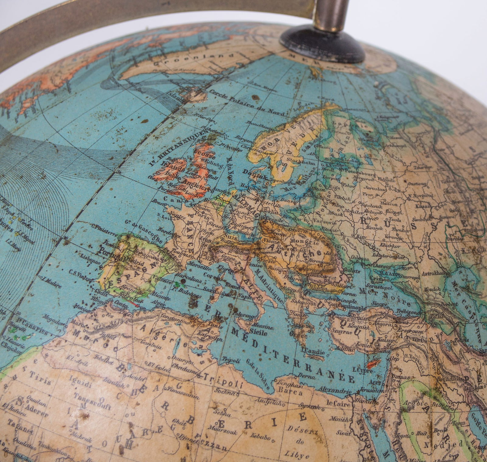 1870's 13" Vivien de Saint Martin FRENCH ANTIQUE TERRESTRIAL GLOBE MAPPEMONDE - 3