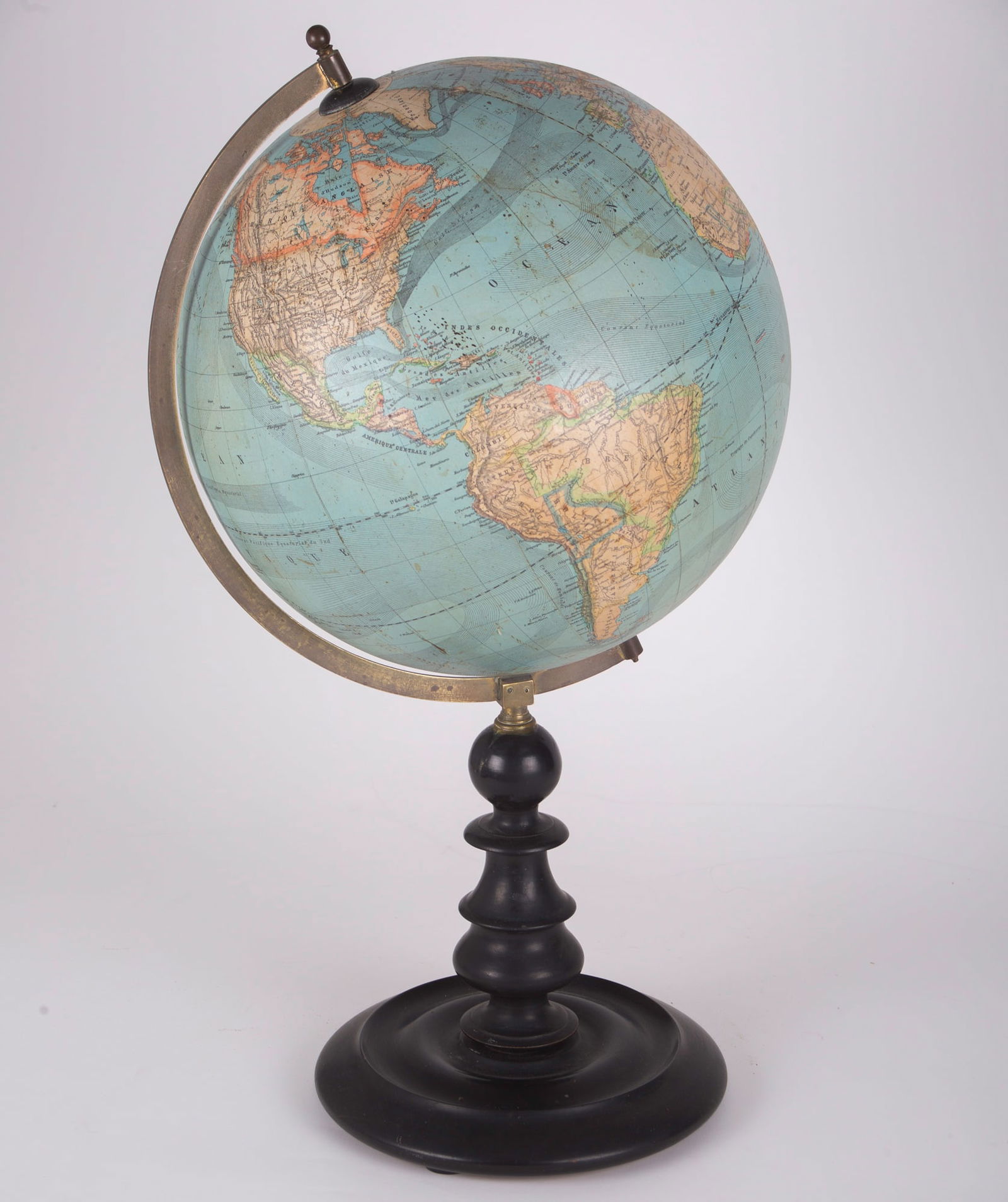 1870's 13" Vivien de Saint Martin FRENCH ANTIQUE TERRESTRIAL GLOBE MAPPEMONDE - 8