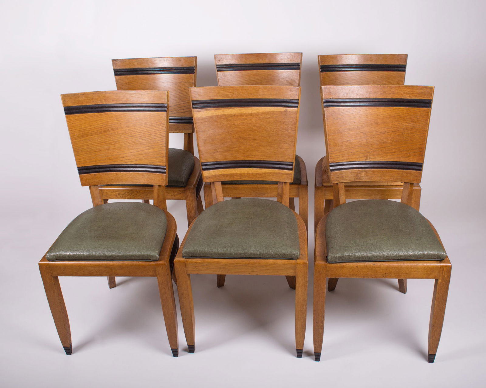 French modernist set of six chairs in the style of Maxime Old - 4