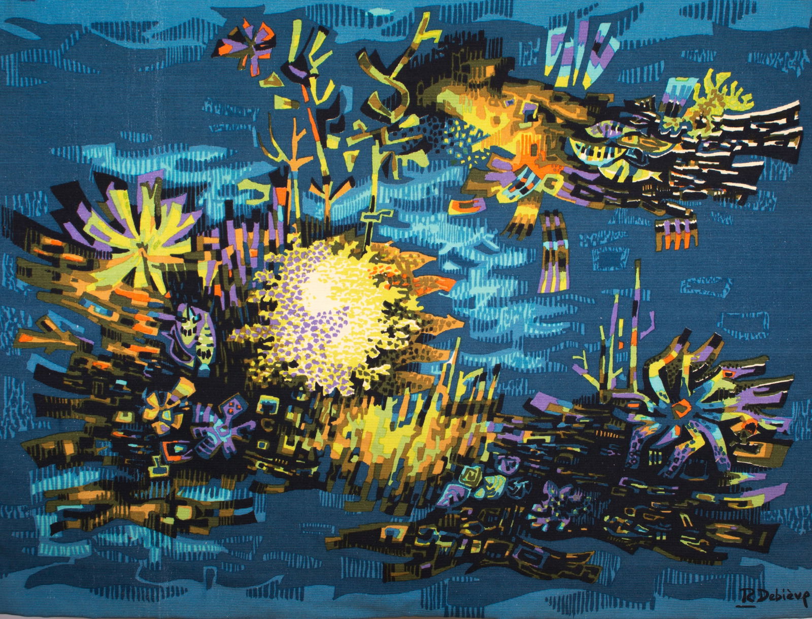 FRENCH TAPESTRY Debieve MODERNIST AUBUSSON seascape - 6