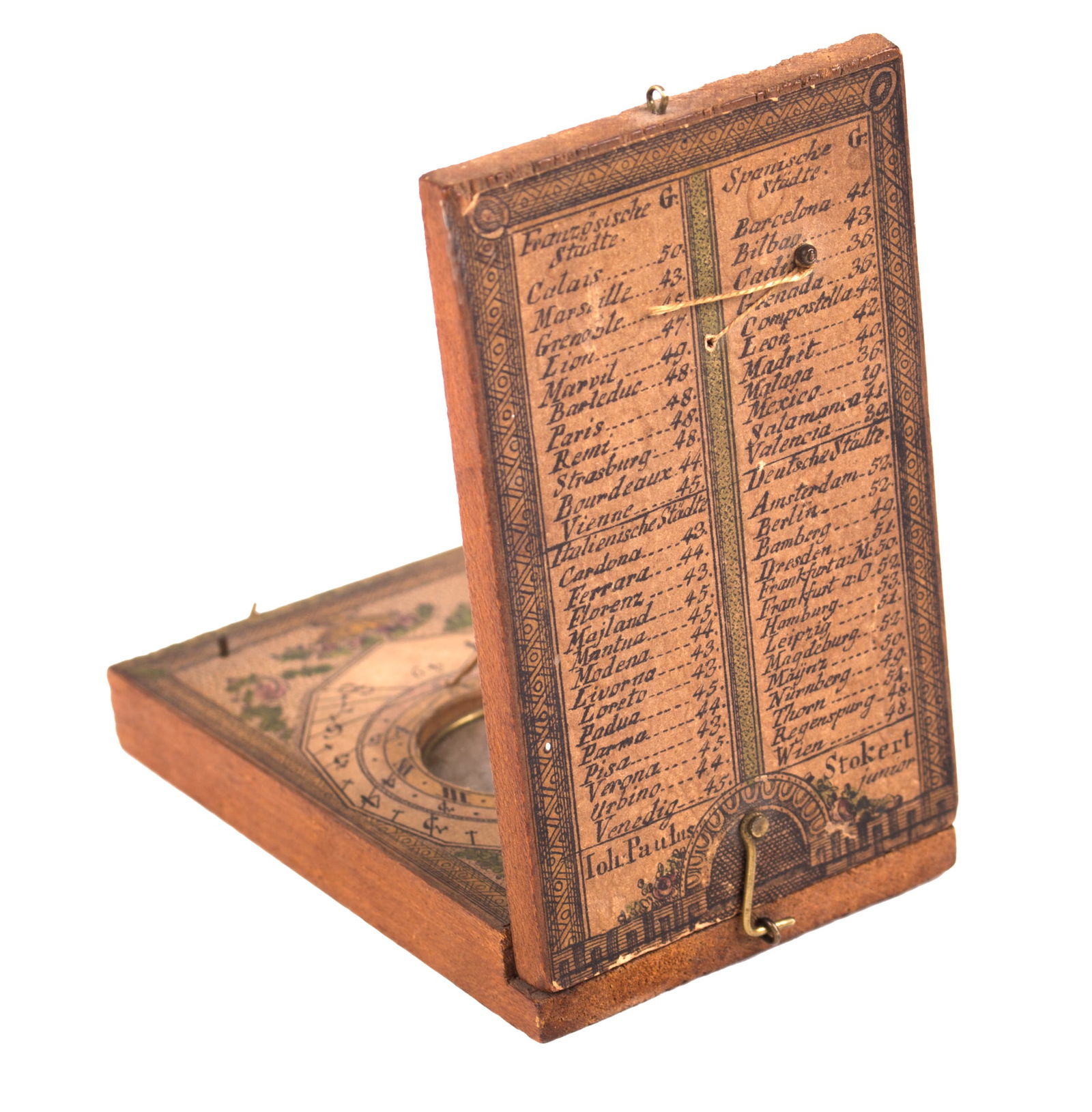 Diptych Sundial & Compass by Beringer 18th . - 3