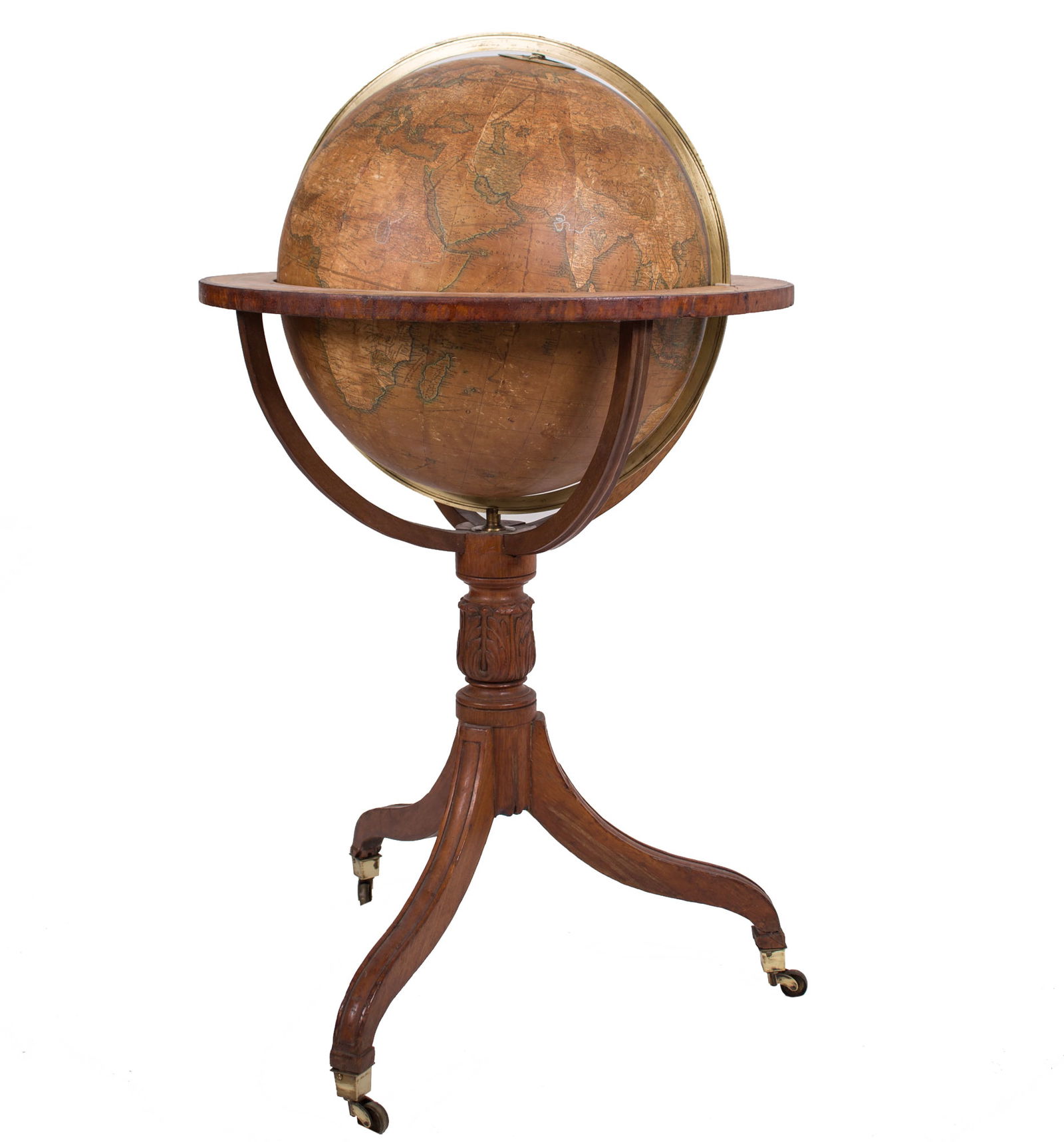 18-inch W & T M Bardin terrestrial globe on stand, English, 1843 - 2