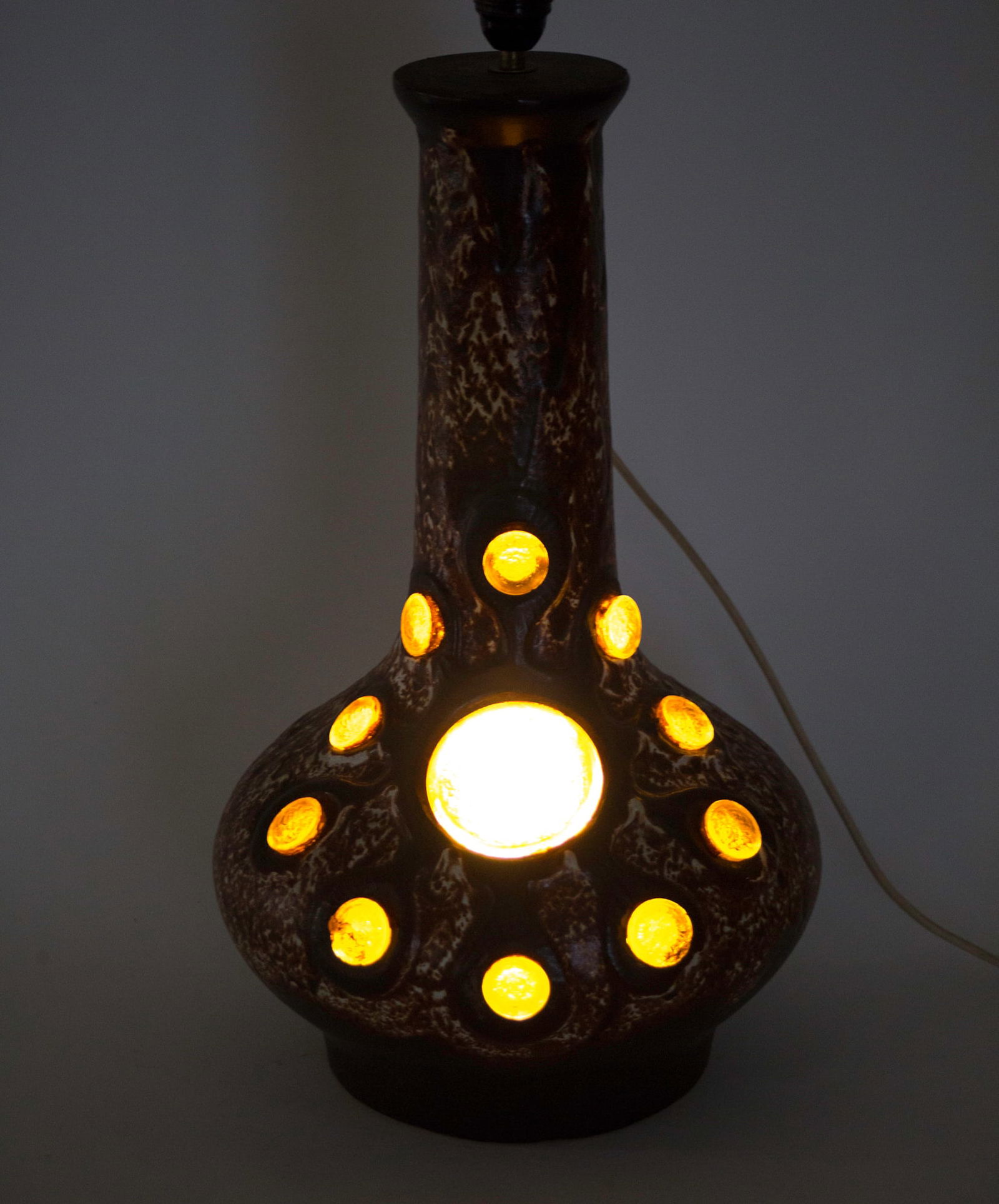 Mid CENTURY French Lamp pottery Accolay ceramic Vallauris Kostanda table lamp - 3