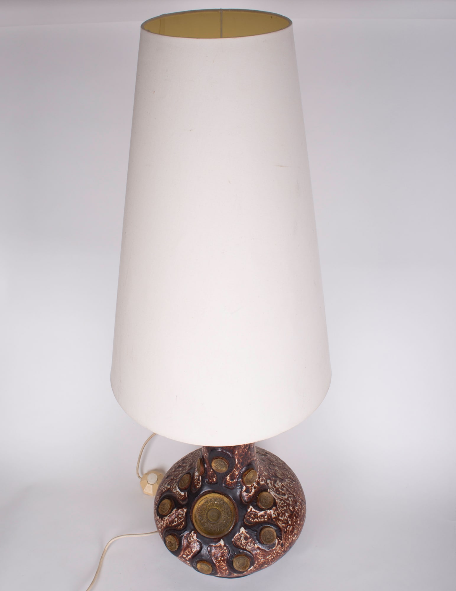 Mid CENTURY French Lamp pottery Accolay ceramic Vallauris Kostanda table lamp - 5