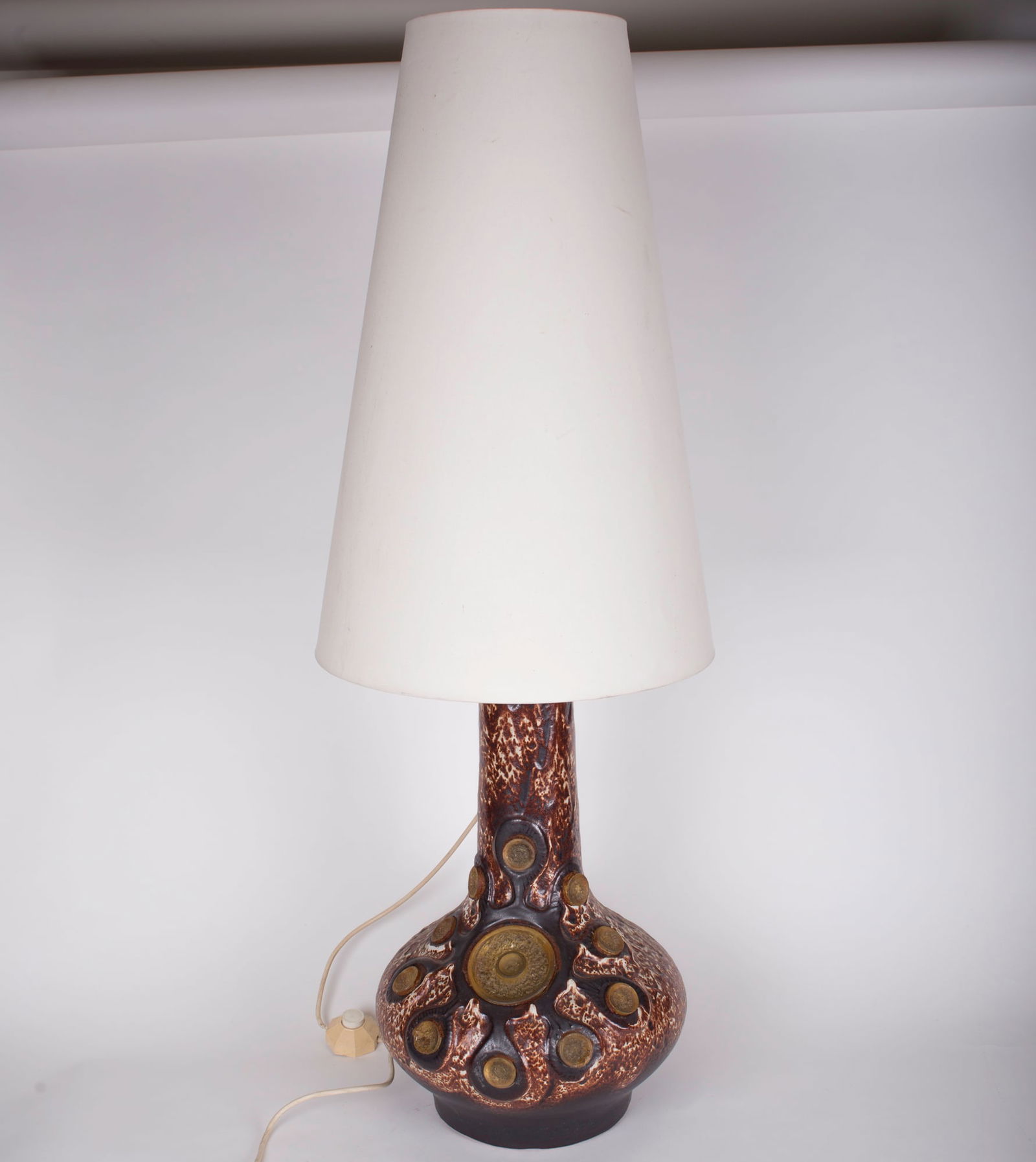 Mid CENTURY French Lamp pottery Accolay ceramic Vallauris Kostanda table lamp - 6