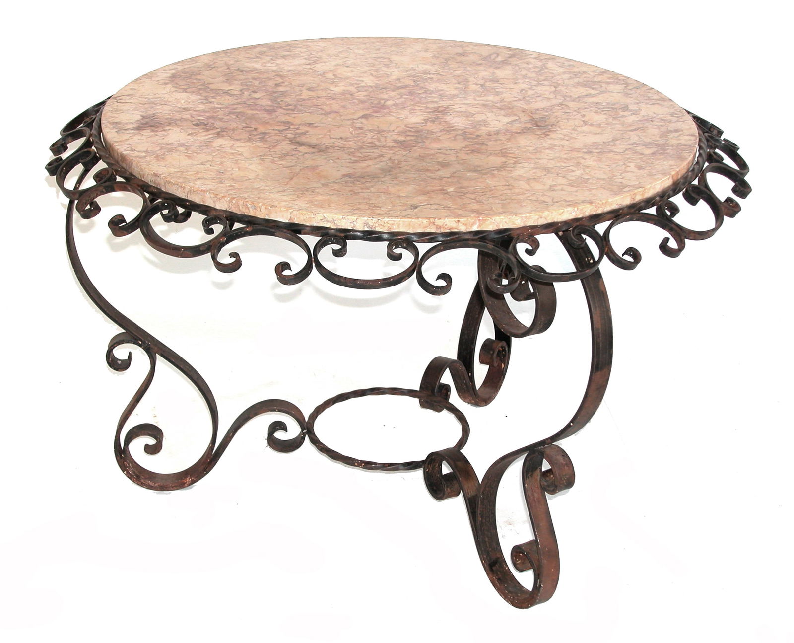 FRENCH ART DECO SIDE TABLE ROUGH IRON POILERAT - 2