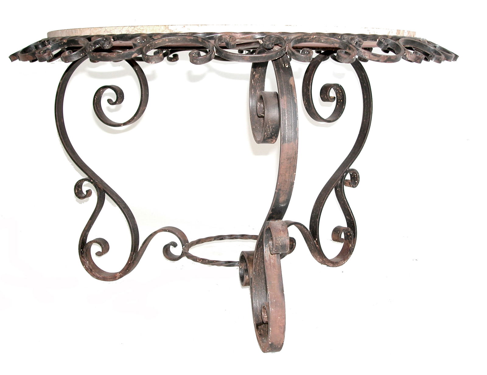 FRENCH ART DECO SIDE TABLE ROUGH IRON POILERAT - 3