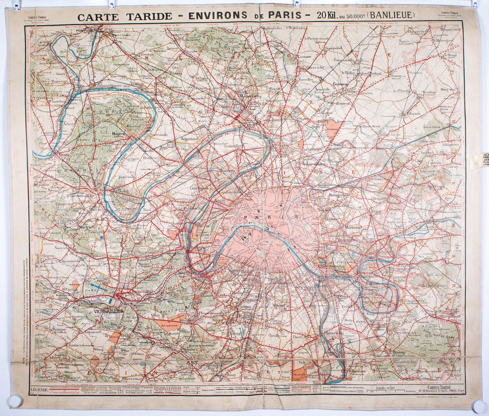 Environs de Paris detailed roadmap Tarride (surrending ) 13 miles around: Title: Environs de Paris detailed roadmap Tarride (surrending ) 13 miles around Description: Taride road map of Paris and its surrounding within 13 miles ( 20 kilometres ) at 1/50 000 from the early 2