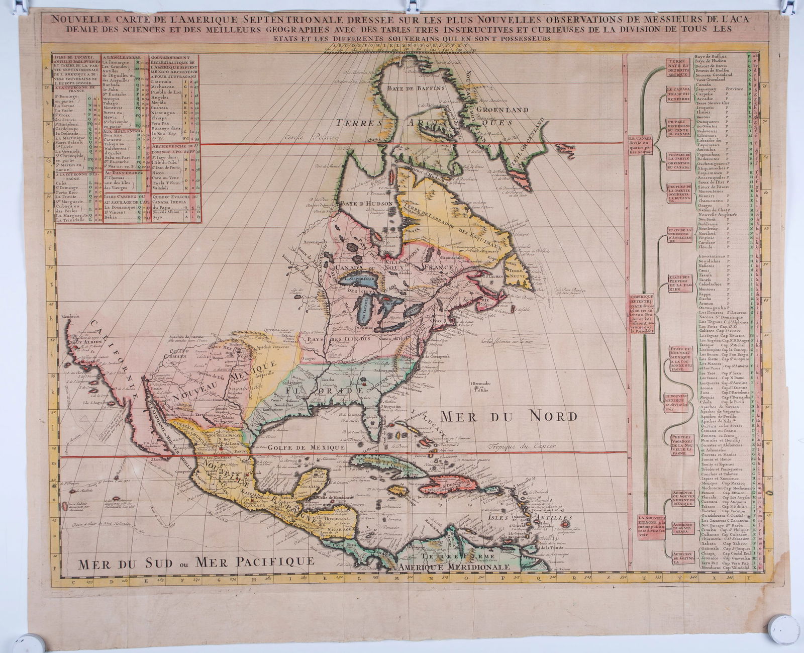 CHATELAIN, H. Nouvelle carte de l’Amérique Septentrionale antique map 1720 - 2