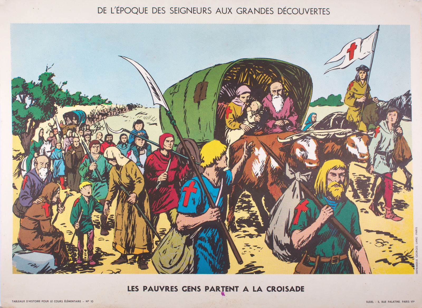 Vintage History French School Poster, Sudel , plate 11 and 15 double s - 2