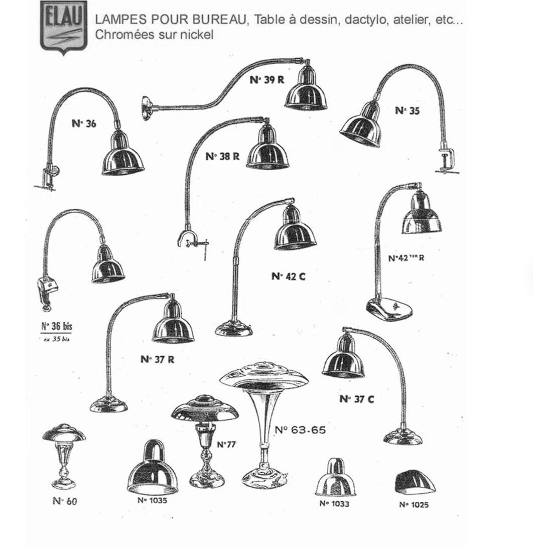 FRENCH INDUSTRIAL MODERNIST LAMP Elau no 42ter R - 5