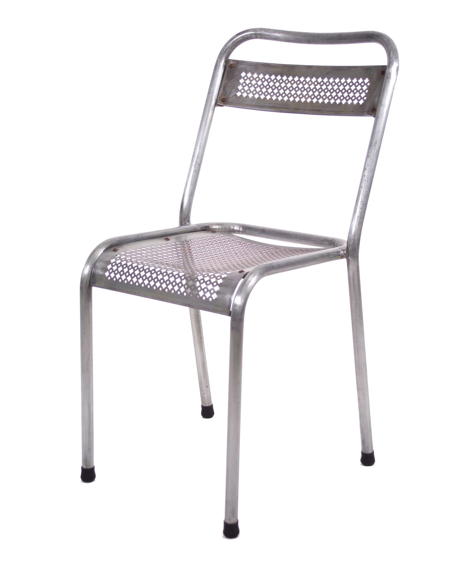 MATHIEU MATEGOT pair of metal chair rigitulle french mid century - 2