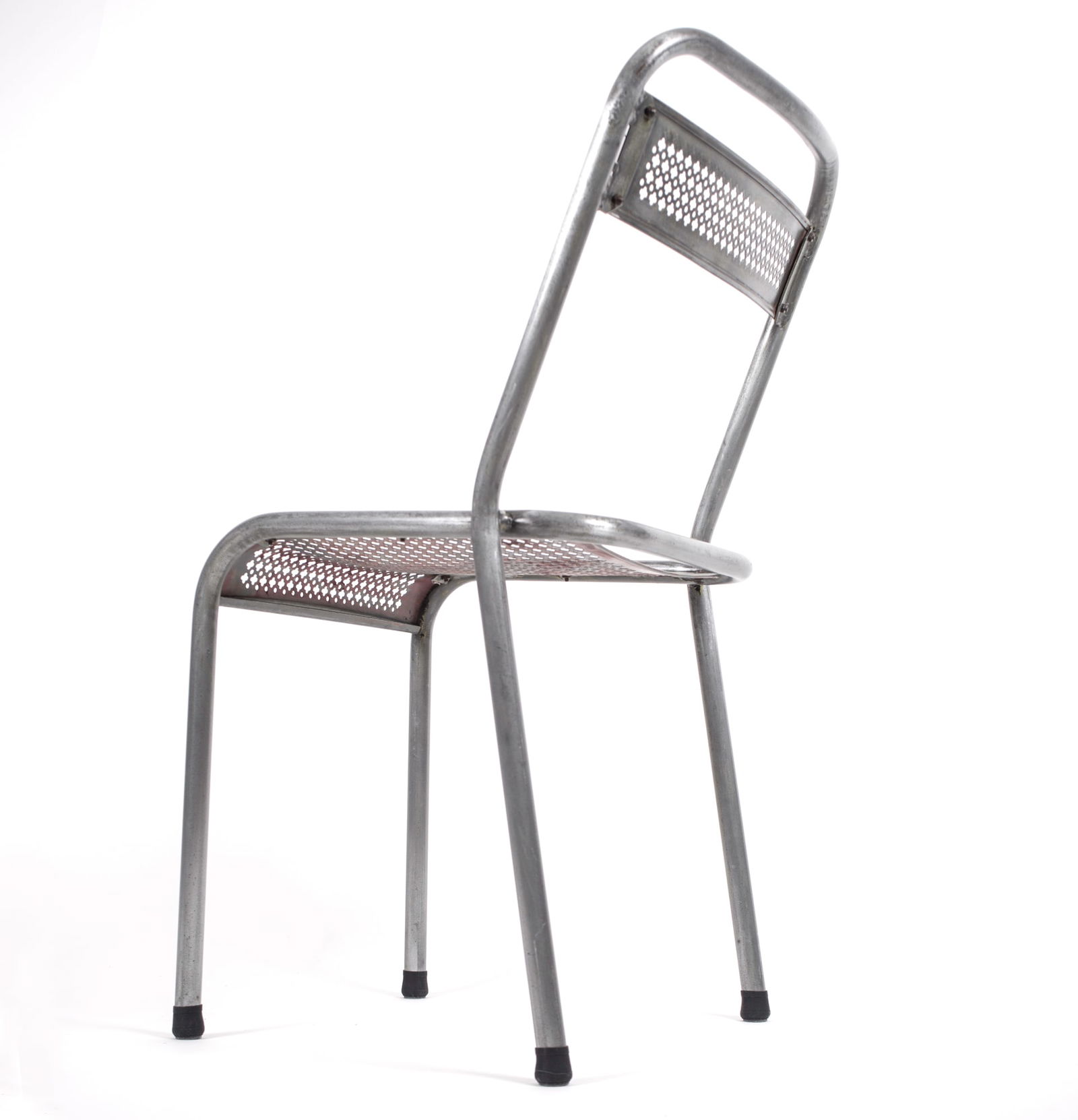 MATHIEU MATEGOT pair of metal chair rigitulle french mid century - 4