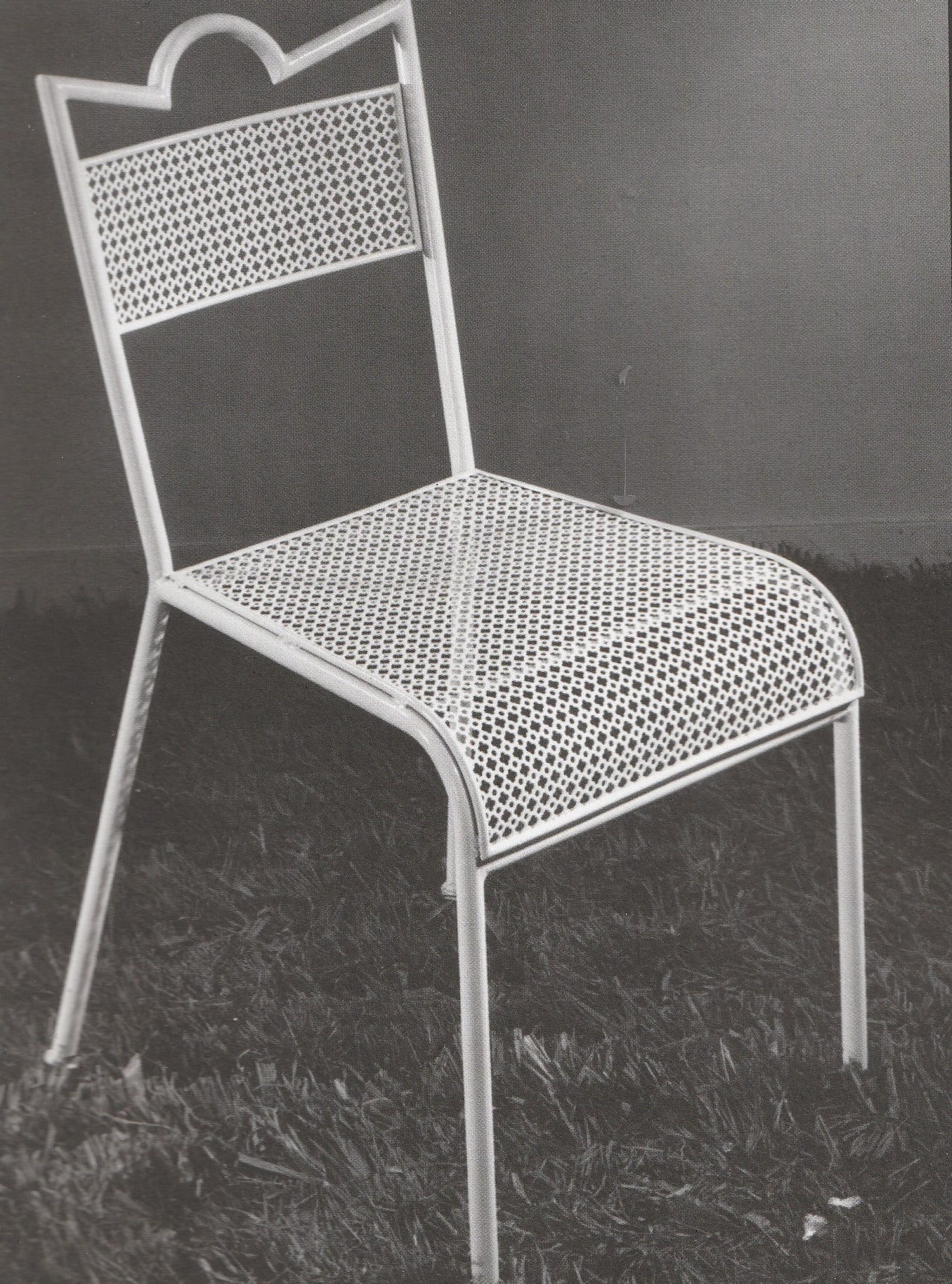 MATHIEU MATEGOT pair of metal chair rigitulle french mid century - 7