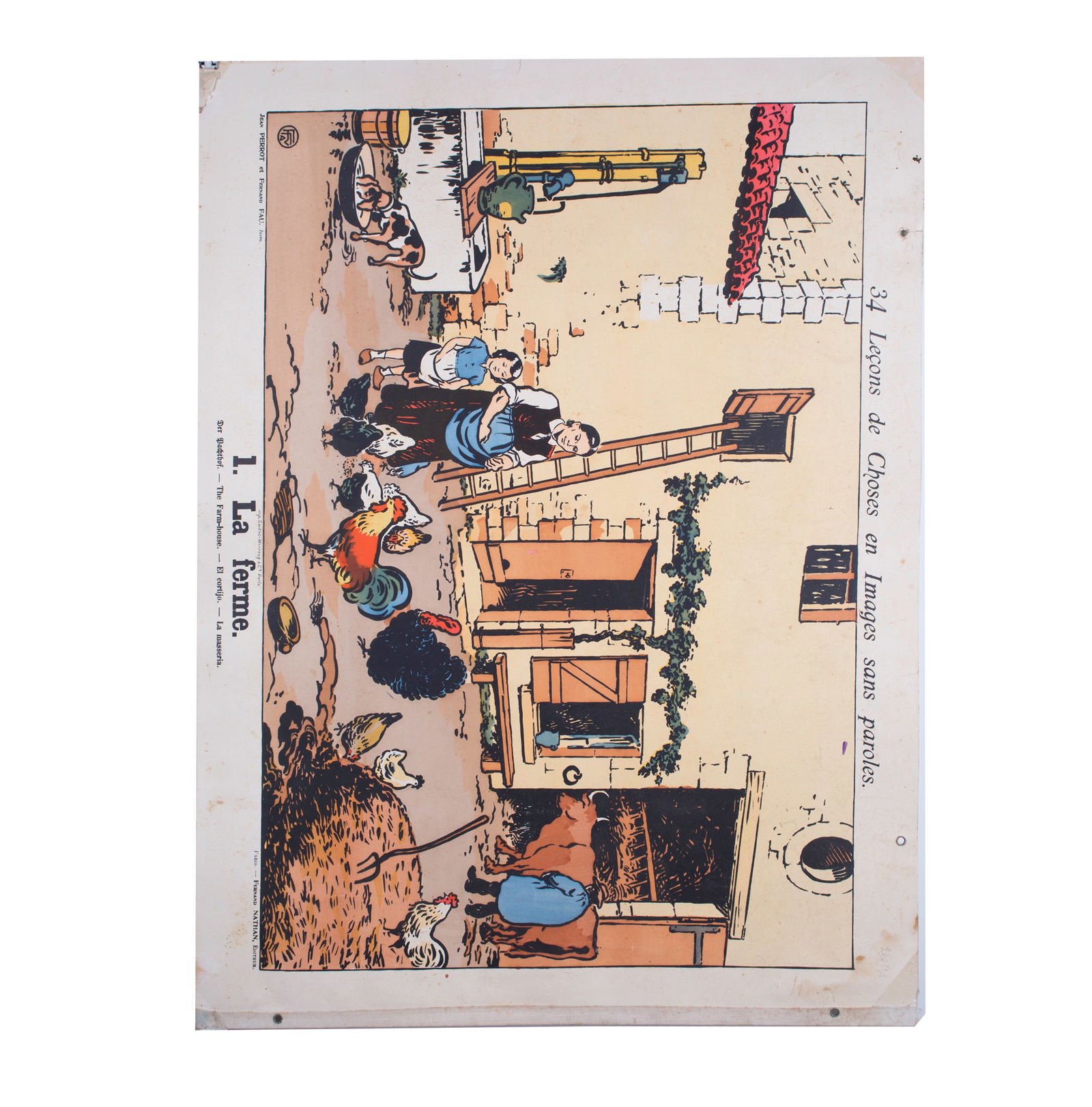 Vintage French School Poster Fernand Nathan farming - Double-Sided 1920/1940 - 3