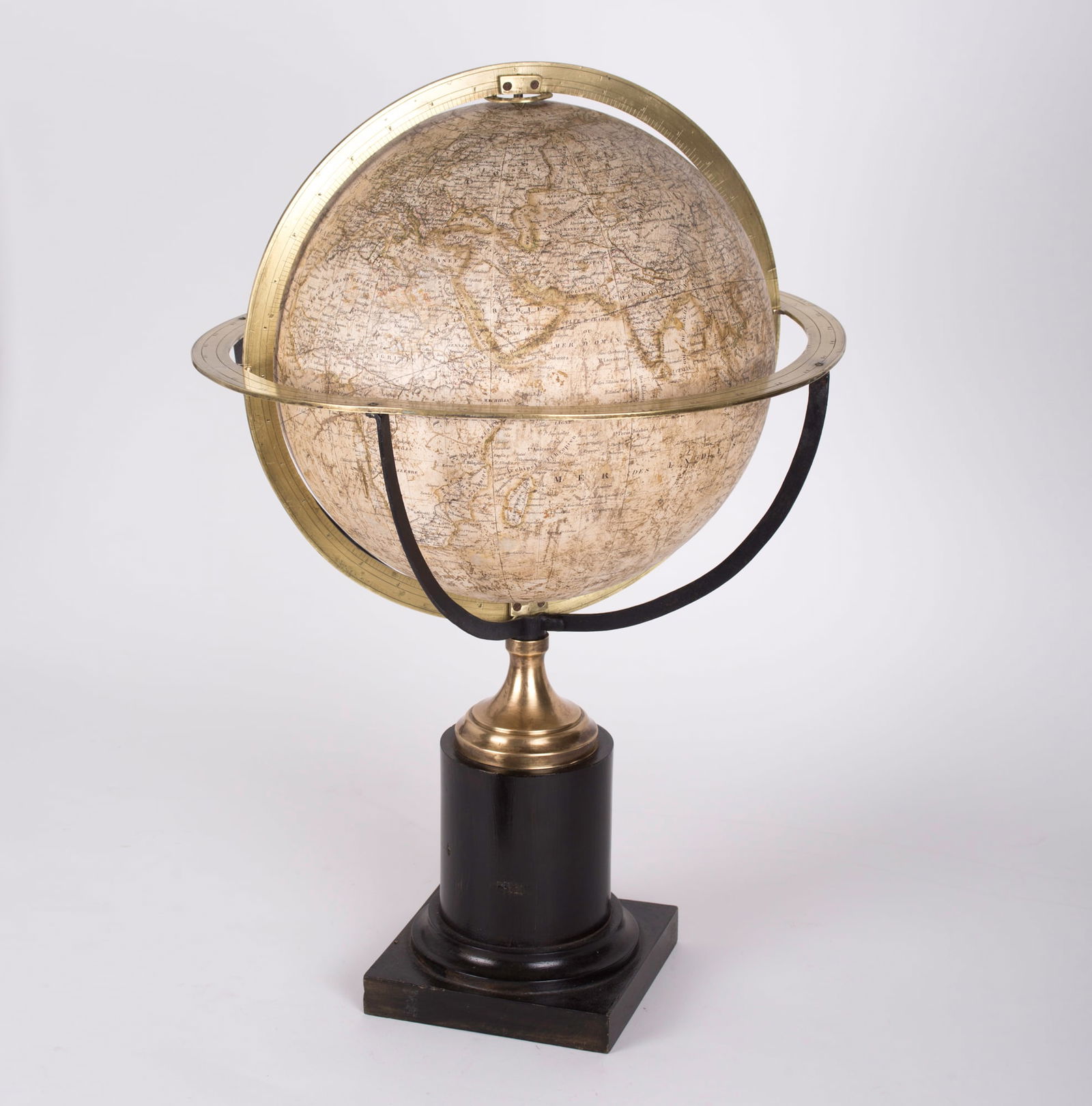 1831 Charles Dien 14" FRENCH TERRESTRIAL GLOBE ANTIQUE BRASS MERIDIEN - 2