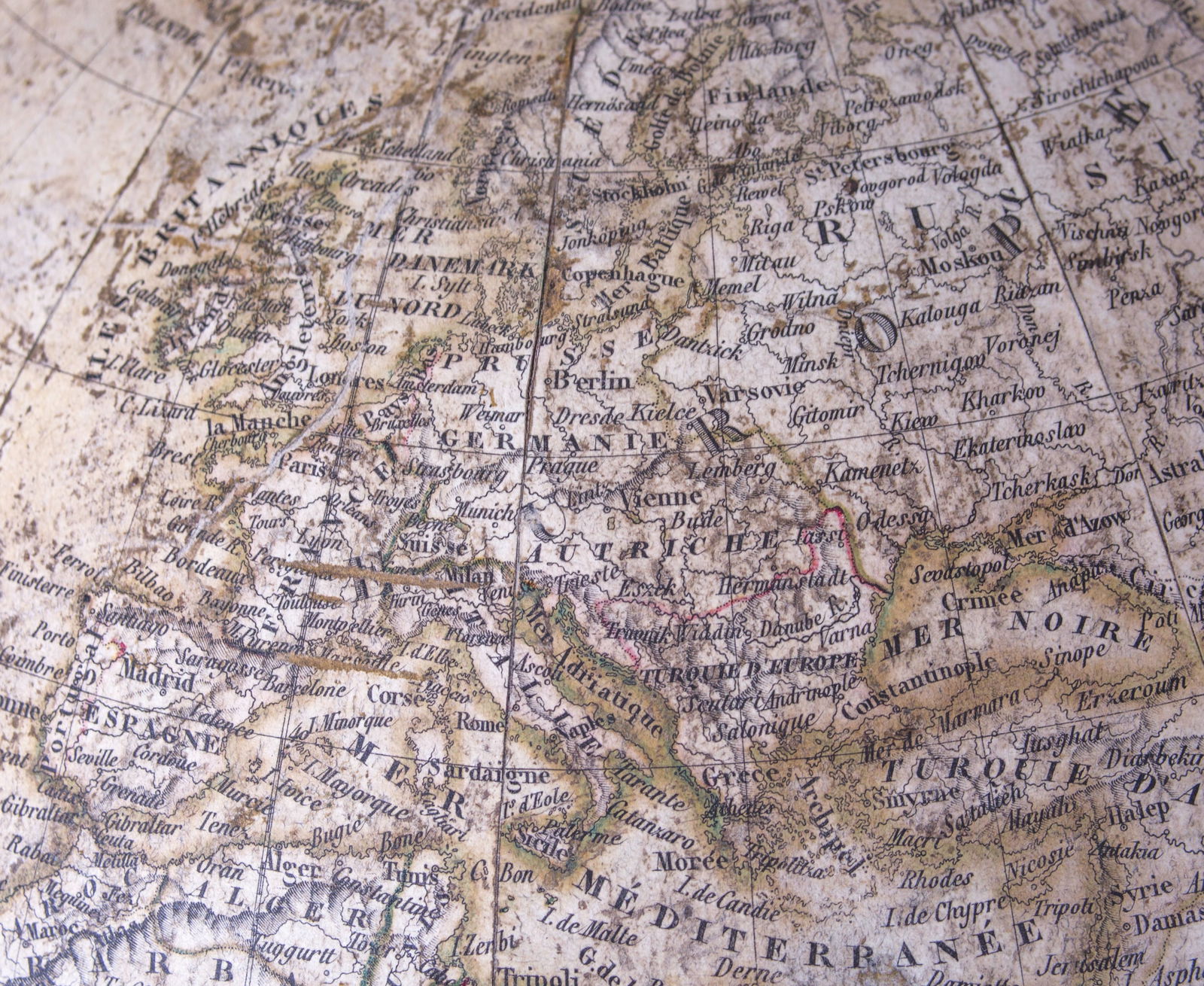 1831 Charles Dien 14" FRENCH TERRESTRIAL GLOBE ANTIQUE BRASS MERIDIEN - 6