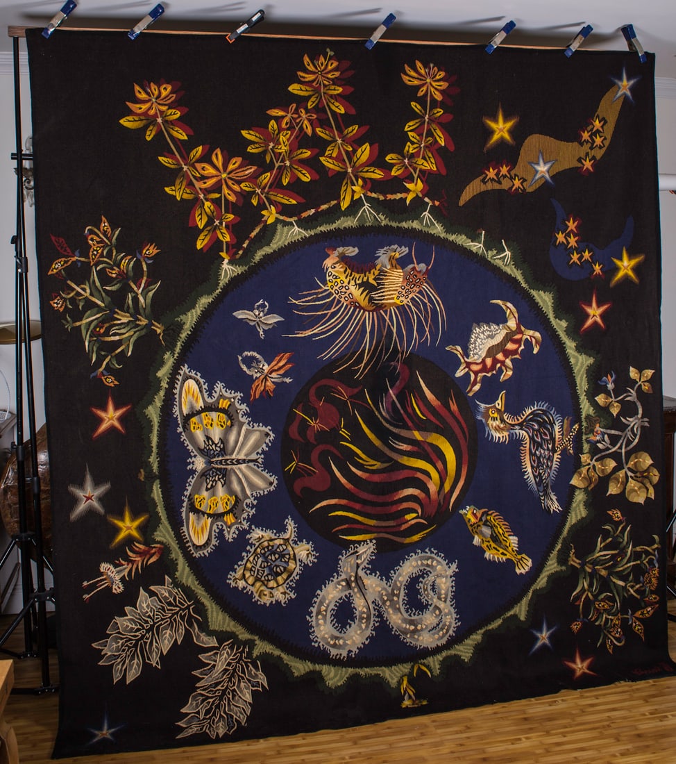 Aubusson Jean Lurcat hand weaved Tabard Frères et Soeurs, Aubusson Kosmos - 2