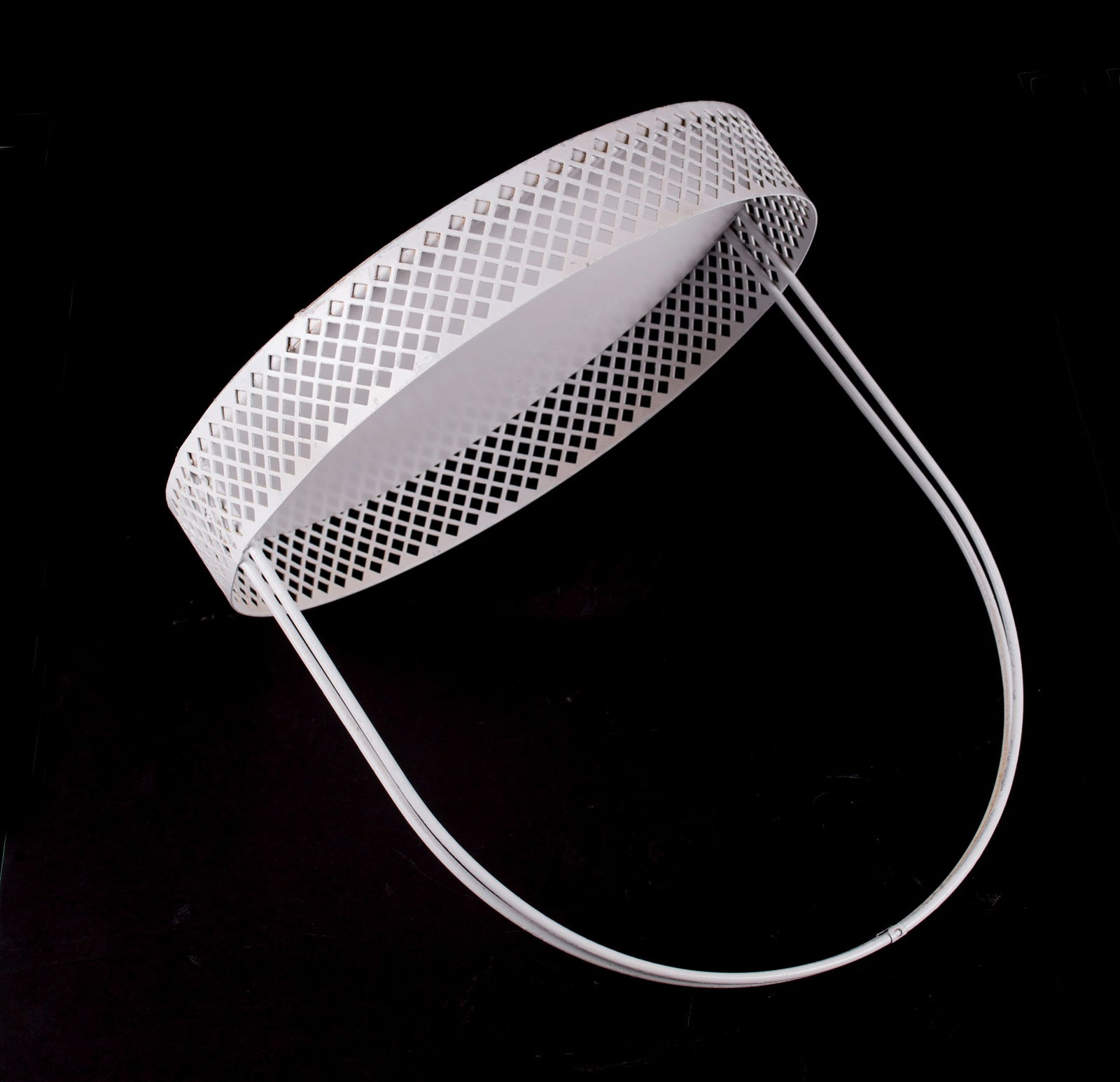 Mategot mid century round Basket rigitulle with square rigitulle - 3