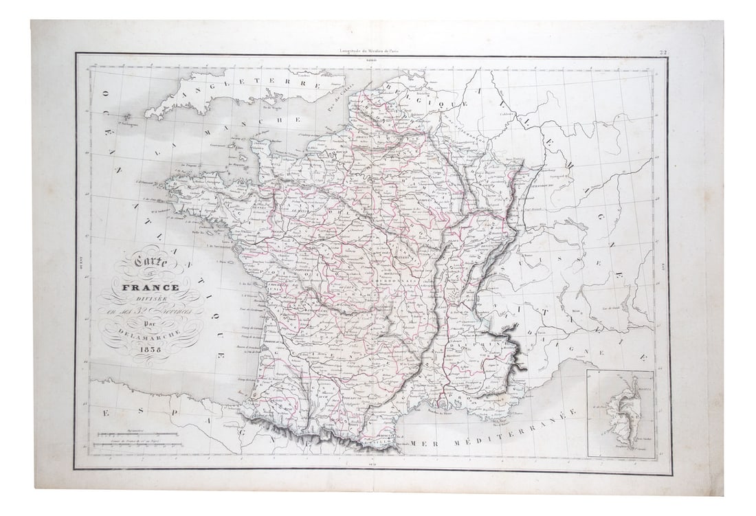 Antique French Engraving Felix Delamarche Francea 1838: Title: Antique French Engraving Felix Delamarche Francea 1838 Description: Charles-Francois Delamarche (1740-1817), the founder of the family firm was one of the most important French geographers and