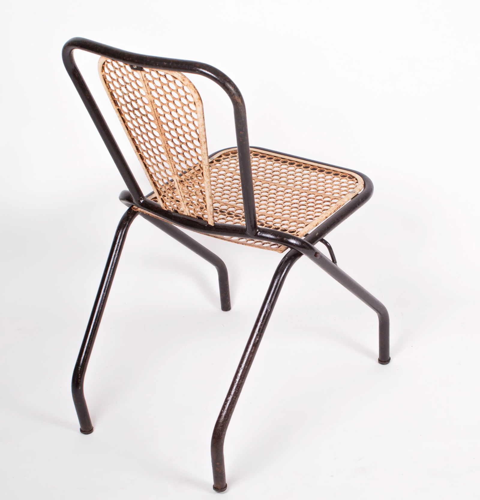 Set of 3 Rene Malaval metal garden chair French mid century - 4