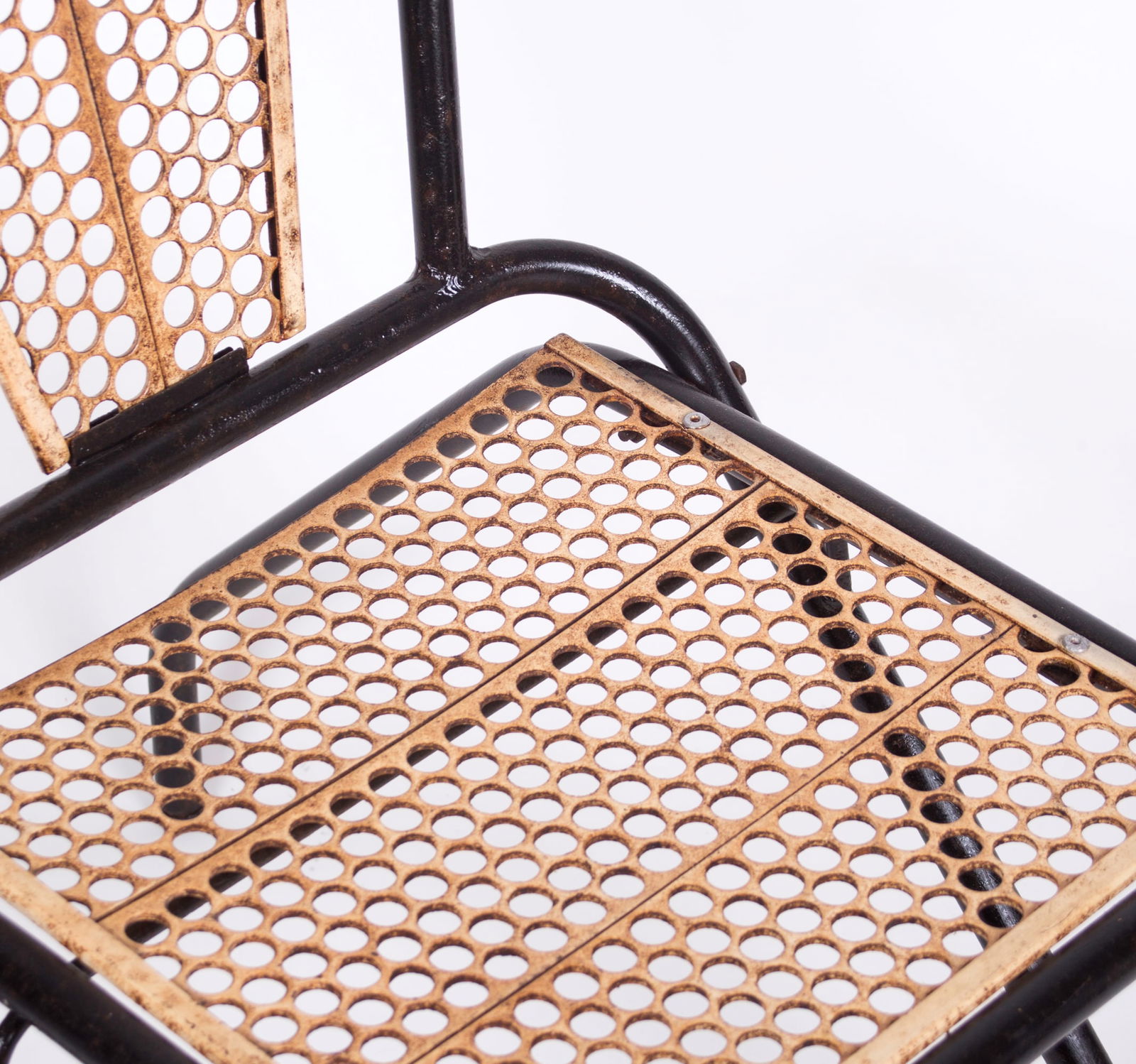 Set of 3 Rene Malaval metal garden chair French mid century - 5