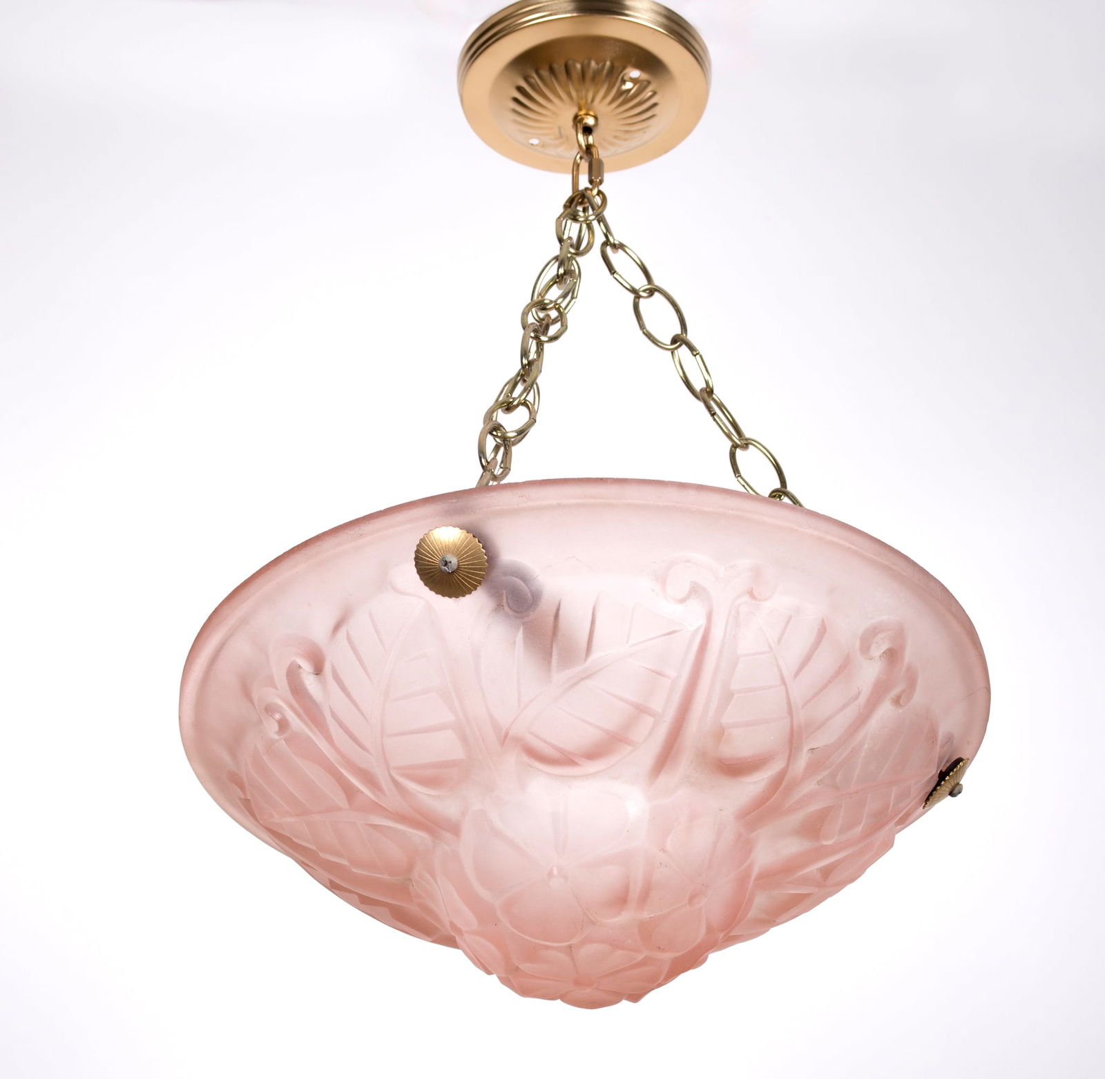 FRENCH Art-Deco Chandelier Degue David Guéron pink (1 of 6)
