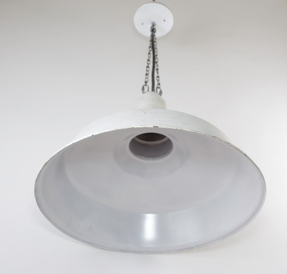 LARGE Bauhaus INDUSTRIAL MODERNIST FACTORY LAMP pendant LIGHT - 4