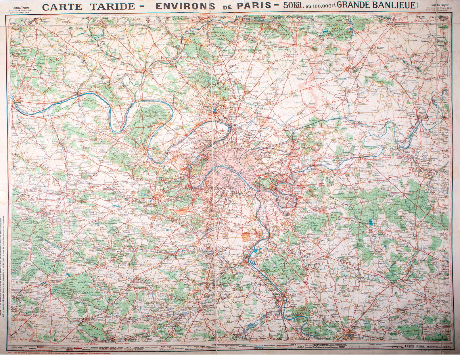 Environs de Paris detailed roadmap Taride (surrending ) 31 miles: Title: Environs de Paris detailed roadmap Taride (surrending ) 31 miles Description: Taride road map of Paris and its surrounding within 31 miles ( 50 kilometres ) at 1/100 000 scale from the early 20