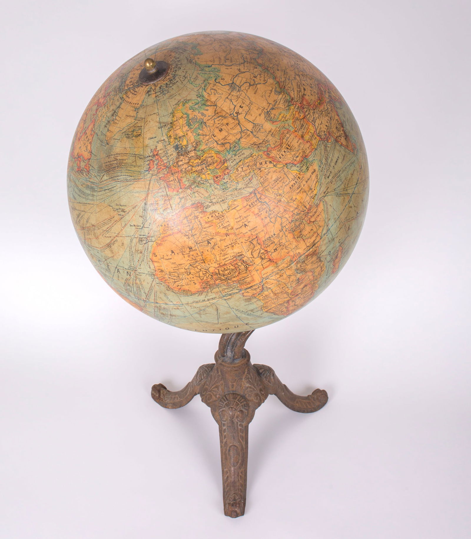 1880 LEBEGUE 17" FRENCH TERRESTRIAL GLOBE ANTIQUE Dubail editor - 5