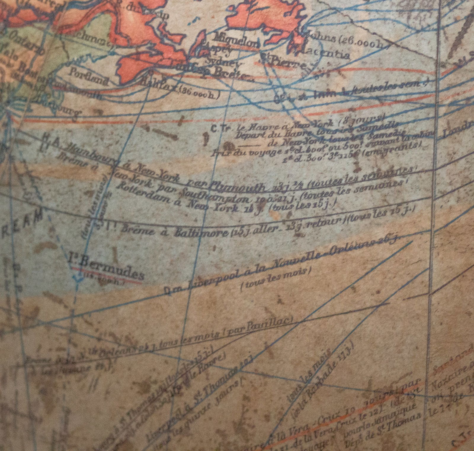 1880 LEBEGUE 17" FRENCH TERRESTRIAL GLOBE ANTIQUE Dubail editor - 8