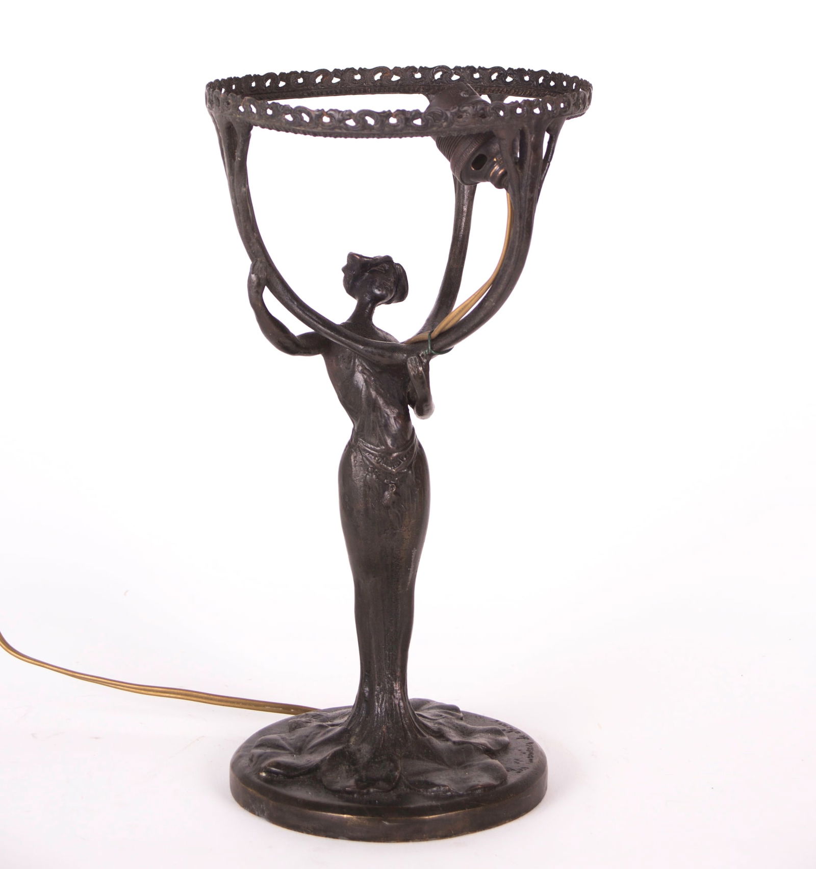 Art Nouveau table lamp bronze sculpture Lucien Alliot Nancy - 5
