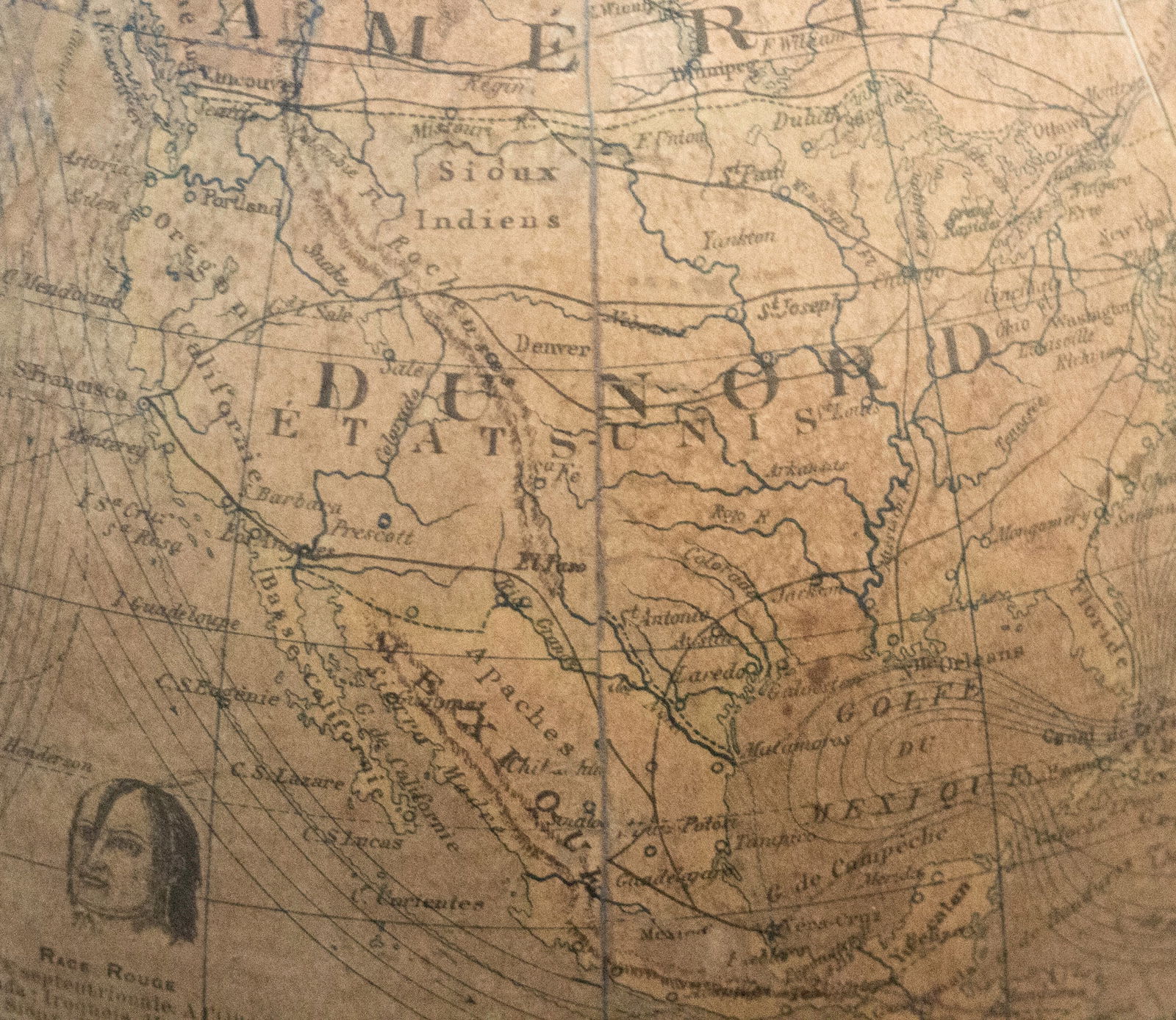 1880 antique terrestrial globe Windels - 8