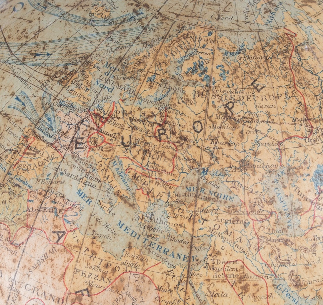 1880 Small 8" LEBEGUE FRENCH ANTIQUE TERRESTRIAL GLOBE MAPPEMONDE - 5