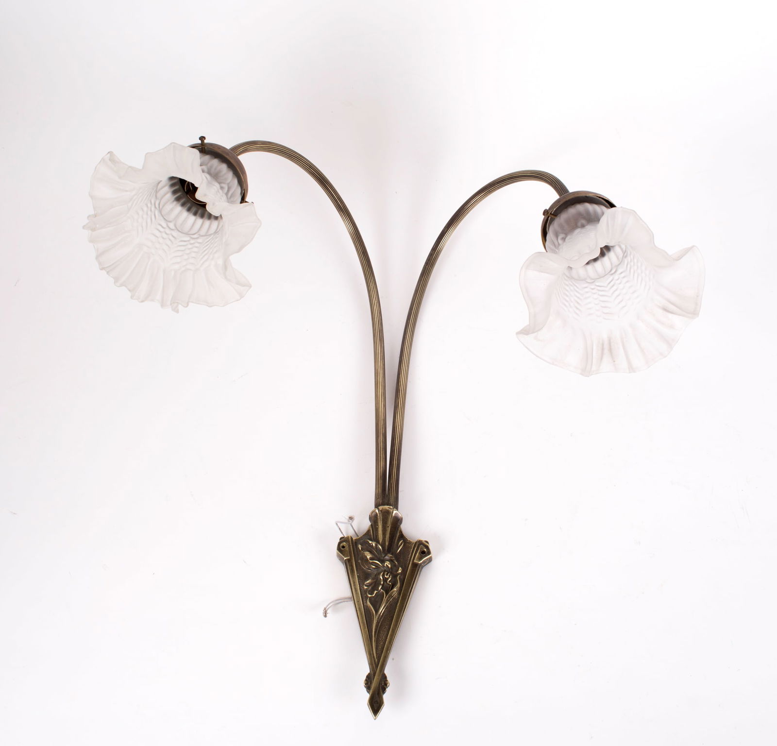 Pair of FRENCH ART DECO Sconces MOLDED GLASS - 3