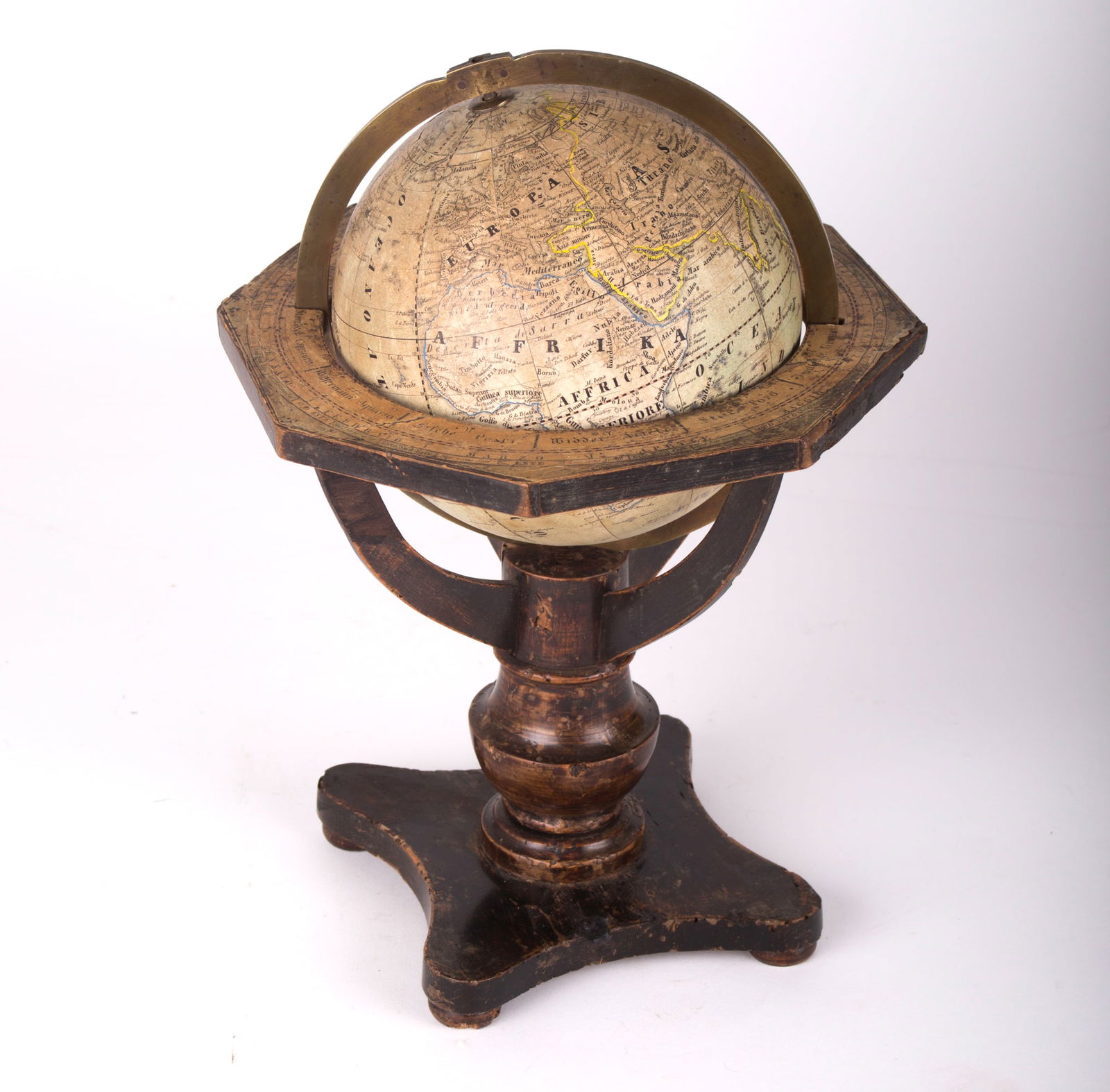 Abel Klinger 6 inches terrestrial globe 1860 Italian edition - 2
